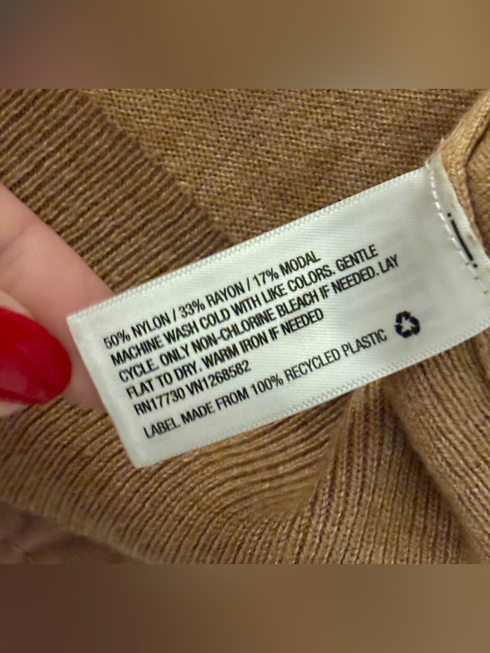a new day V-Neck Sweater in Camel Tan - Picture 3 of 3